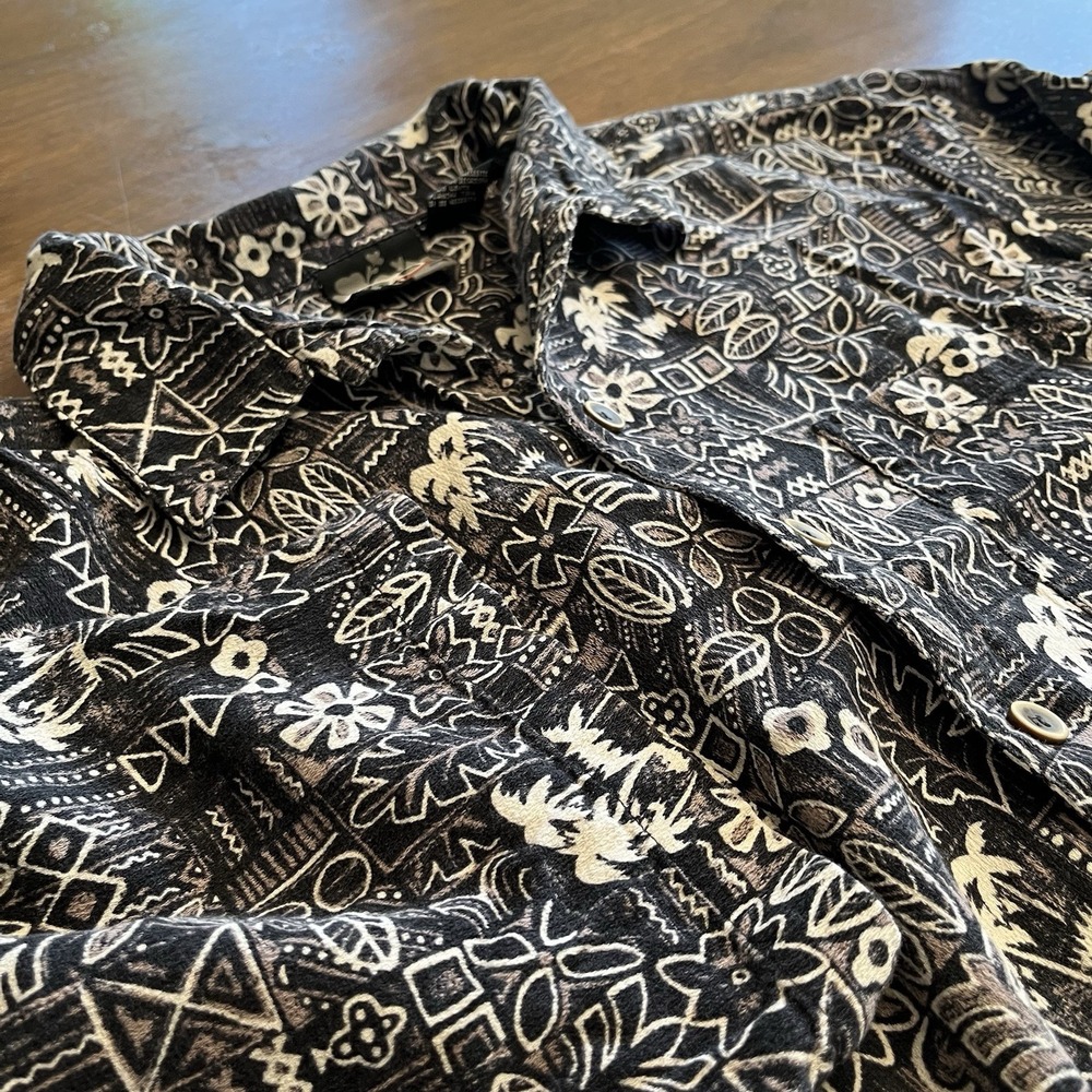 OP Sport Hawaiian Shirt Mens XL button up cotton camp short sleeve